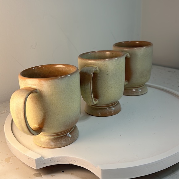 Frankoma Pottery Footed Cream Mug C2 Set of Three - Picture 5 of 11